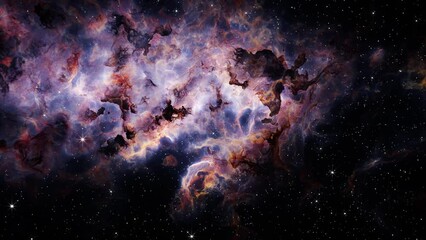 Wall Mural - Flying Through Deep Space Stars And Nebula. Realistic 3d animation