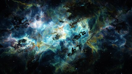 Wall Mural - Flying Through Deep Space Stars And Nebula. Realistic 3d animation