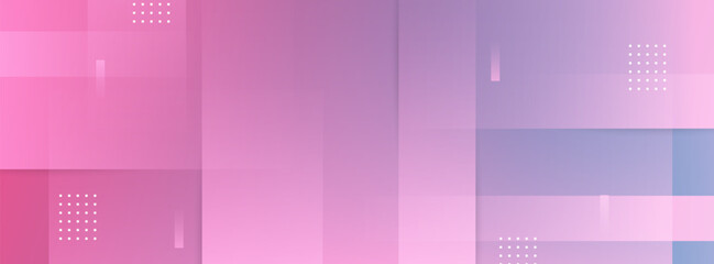 background banner. colorful, pink gradation, memphis, stacked squares