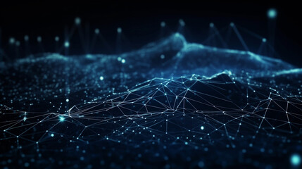 Aufkleber - Big data visual information background. Technology futuristic background created with Generative AI technology