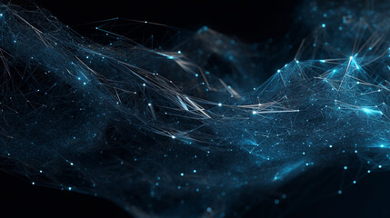 Aufkleber - Big data visual information background. Technology futuristic background created with Generative AI technology