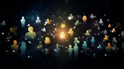 Aufkleber - Network background created with Generative AI technology