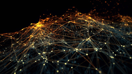 Aufkleber - Big data visual information background. Technology futuristic background created with Generative AI technology
