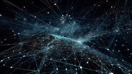 Aufkleber - Big data visual information background. Technology futuristic background created with Generative AI technology