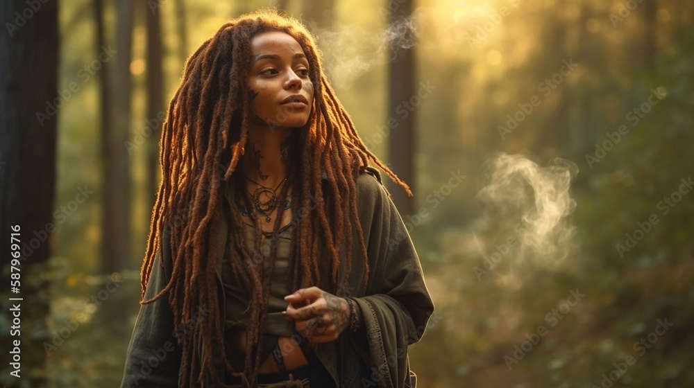 AI Embrace the wild and free spirit of the hippie girl, her