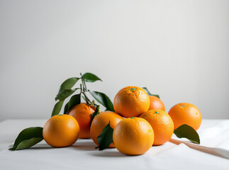 Wall Mural - oranges on white table,ai generated