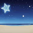 stars on the sky - Starry sky on the beach landscape - Calm beach background for design - landscape for design - Generative AI