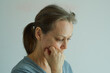 © evafesenuk - Close-up of a mature pensive woman, feel pain, loneliness, depression.