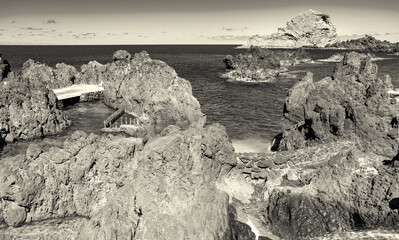 Poster - Natural pool at Porto Moniz on a beautiful summer day, Madeira island, Portugal