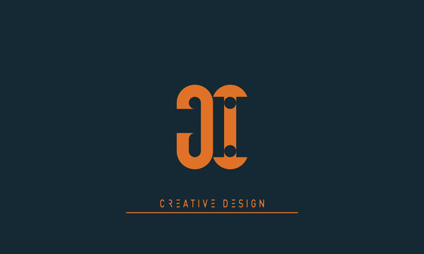 Alphabet letters Initials Monogram logo JI , IJ