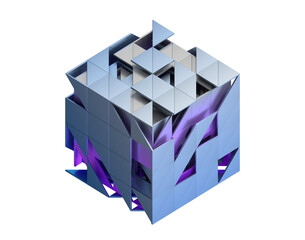 Poster - Abstract cube, 3d render