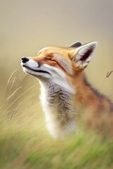 Wall Mural - red fox in the wild, red fox closeup in nature