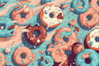 © pa-ka - donut pattern. background. generative ai