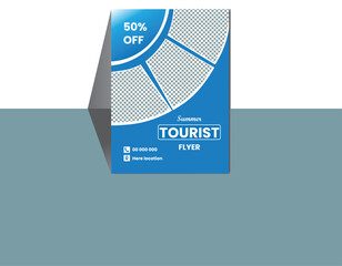 Wall Mural - tourist flyer template