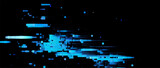 Fototapeta Kosmos - Trendy glitch pattern on dark background. Modern style vector. Abstract geometric elements