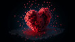 © bahadirbermekphoto - heart shaped, dissolving data block Generated AI