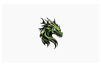 Wall Mural - green dragon luxury vector concept icon design logo