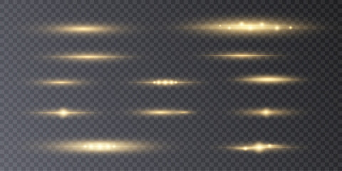 Poster - Vector illustration in golden color. light effect. Abstract laser beams of light. Chaotic neon rays of light	