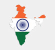 © nergis - india map with indian flag on gray background
