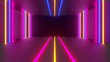 Abstract Laser Block Tunnel Background 3d render