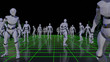Digital Robot Technology Background 3d render	