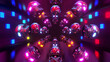 Skull Disco Dance VJ Background 3d render