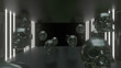 Skulls Laser Tunnel background 3d render