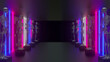 Skeleton Laser Tunnel Background 3d render