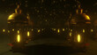 Lantern Night with Stars Background 3d render