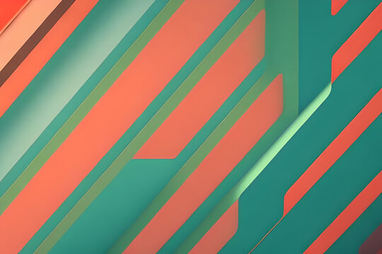 Simple minimalist retro color trendy background abstract colorful wallpaper and backdrop. Artistic digital art 3d rendering element design material. Generative AI.
