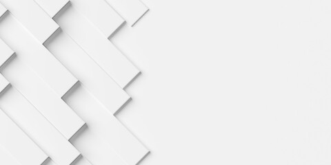 Poster - random shifted diagonal white long rectangle steps geometrical background wallpaper banner pattern f