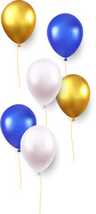 white gold blue balloons