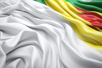 Ethiopia's Modern Minimalist Flag Colors Twisted Waves in 3D Render With Silk and Satin Textured Backdrop for Elegant Drapery Desig, Generative ai