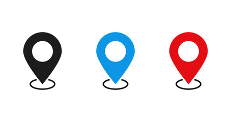 Fototapete - location icon. map pin place marker icon , gps map pointer sign, address location icon - navigation and destination symbols. flat icons. vector illustration