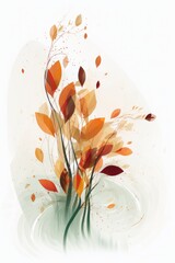 Wall Mural - Autumn abstract background, organic lines.