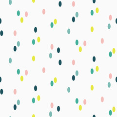 Canvas Print - Colorful abstract confetti oval dots seamless pattern background.