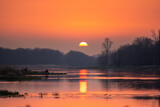 Fototapeta  - Zachód słońca nad rzeką Odrą / Sunset over the Oder River