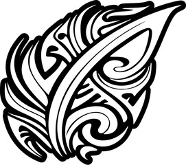 Wall Mural - Monochrome Polynesian tattoo art. Vector illustration