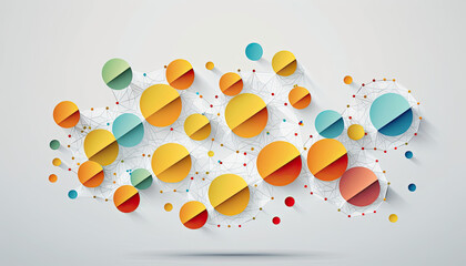 Wall Mural - Plexus Circles: A Vibrant and Dynamic Abstract Geometric Background