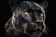 black panther face on black background