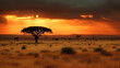 African savannah landscape with vast and colorful plains