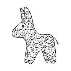 Sticker - mexican pinata on white background