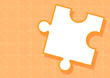 オレンジ色のパズルのフレーム　A4サイズ