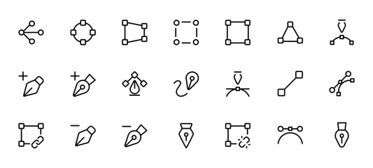 Design Software Tools Interfaces Pixel Perfect Icons Editable Stroke. Graphic Design Pixel Perfect Well-crafted Vector Thin Line Icons. Flat vector icon for apps, ui and websites.