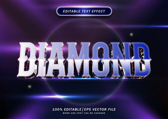 Poster - Luxury diamond editable text effect. blink font style effect. mockup text effect