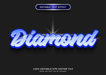Poster - Luxury diamond editable text effect. blink font style effect. mockup text effect