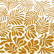 © Oleksandra - Gold abstract background with tropical palm leaves in Matisse style. Vector seamless pattern with Scandinavian cut out elements.