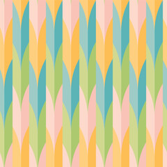 Wall Mural - Colorful Feather Stripe Seamless Vector Repeat Pattern