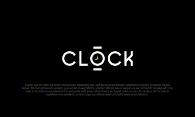 illustration vector graphic logo designs. logotype, typography logo for clock with letter O as watch