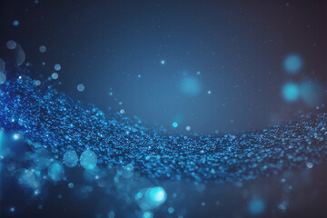 Poster - blue technology abstract background with floating 3d particles texture . admirable generative ai ima